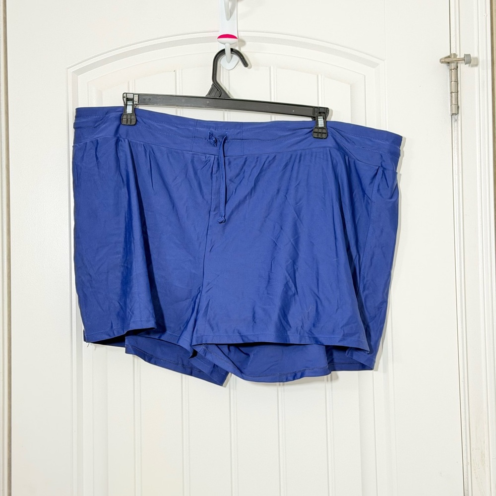 Women’s Blue Swim Shorts with Drawstring